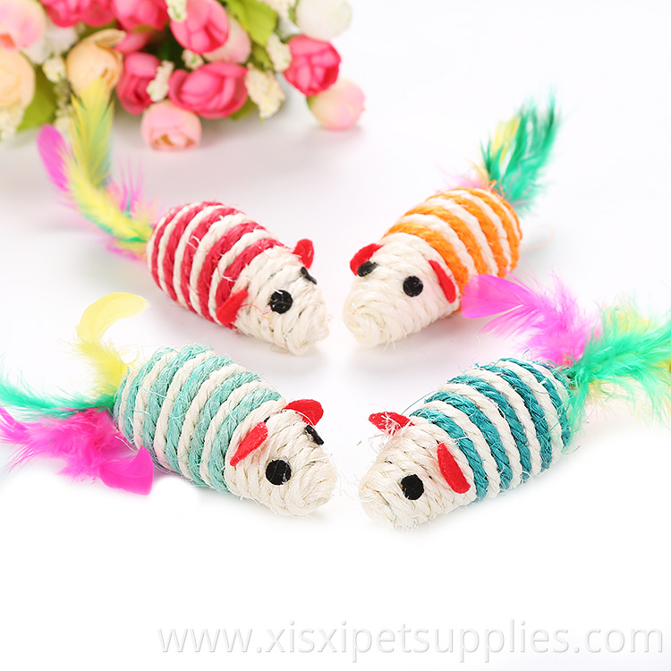 color assorted sisal cat toy mice big qty in stock